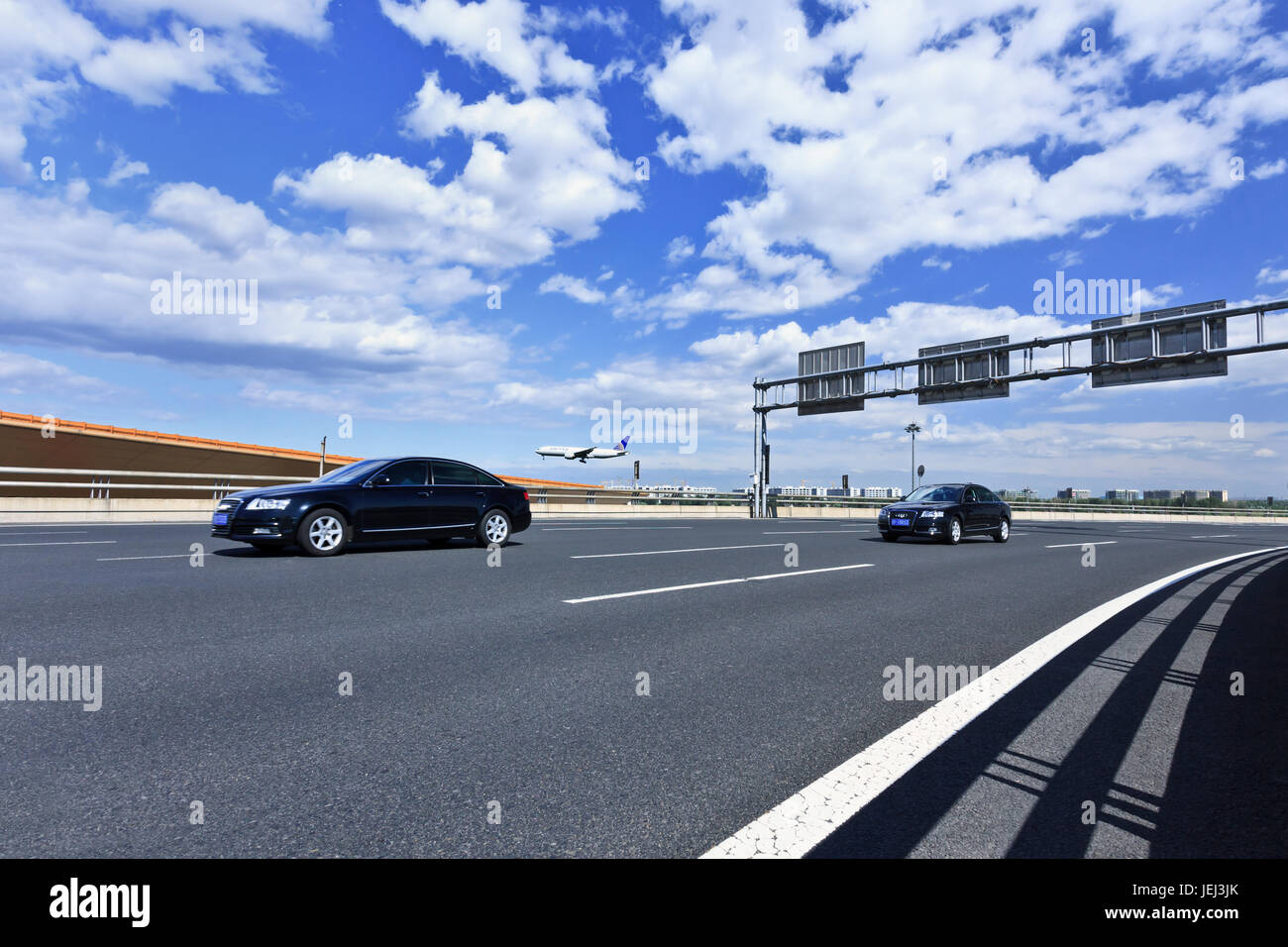 BEIJING-SEPT. 3, 2012. Expressway Beijing Capital Internationa Airport. China gave green light to 60 infrastructure projects worth over $150 billion. Stock Photo