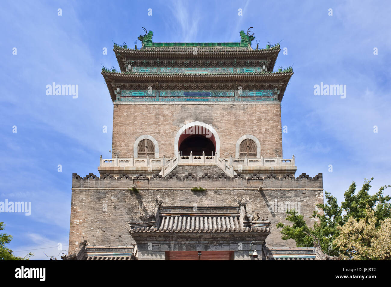 Famous Bell Tower in the old town of Beijing, China Stock Photo Alamy