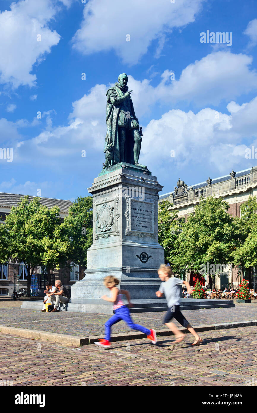 THE HAGUE-AUG. 10. Statue of Frederick William I, Prince of Orange-Nassau (The Hague 08.24.1772–Berlin 12.12.1843) first king of the Netherlands. Stock Photo