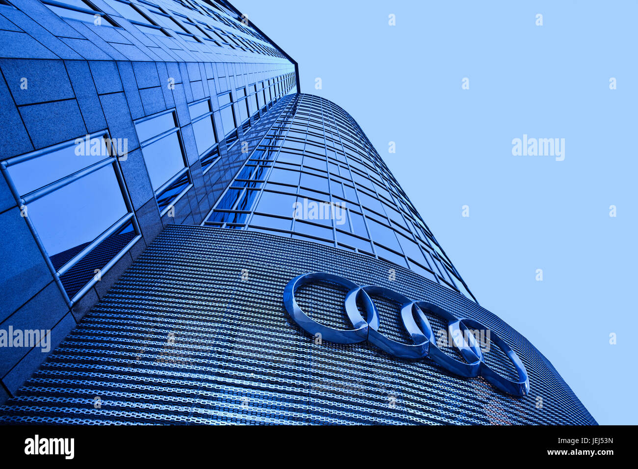 BEIJING-APRIL 17. Audi City Beijing. The 2,100 m2 exhibition space is a prestigious retail format especially developed for city-center locations. Stock Photo