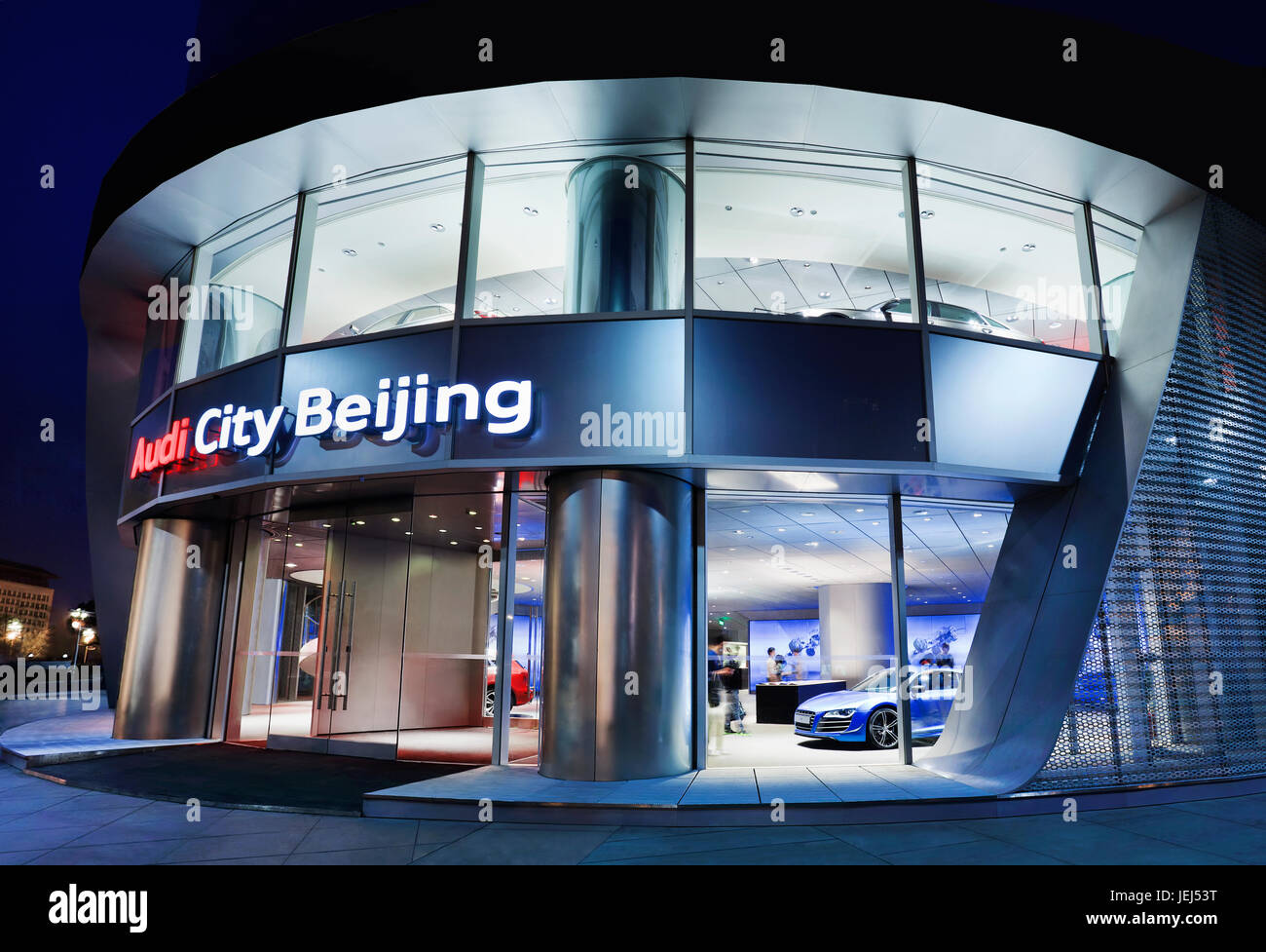 BEIJING-APRIL 17. Audi City Beijing center. The 2,100 m2 exhibition space is a prestigious retail format developed for city-center locations . Stock Photo
