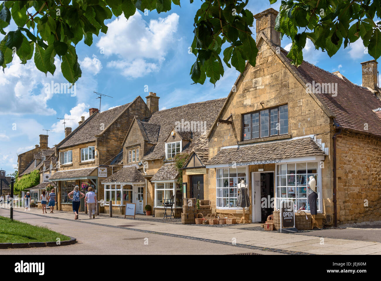 High Street Shops in Broadway, Cotswolds, UK Stock Photo