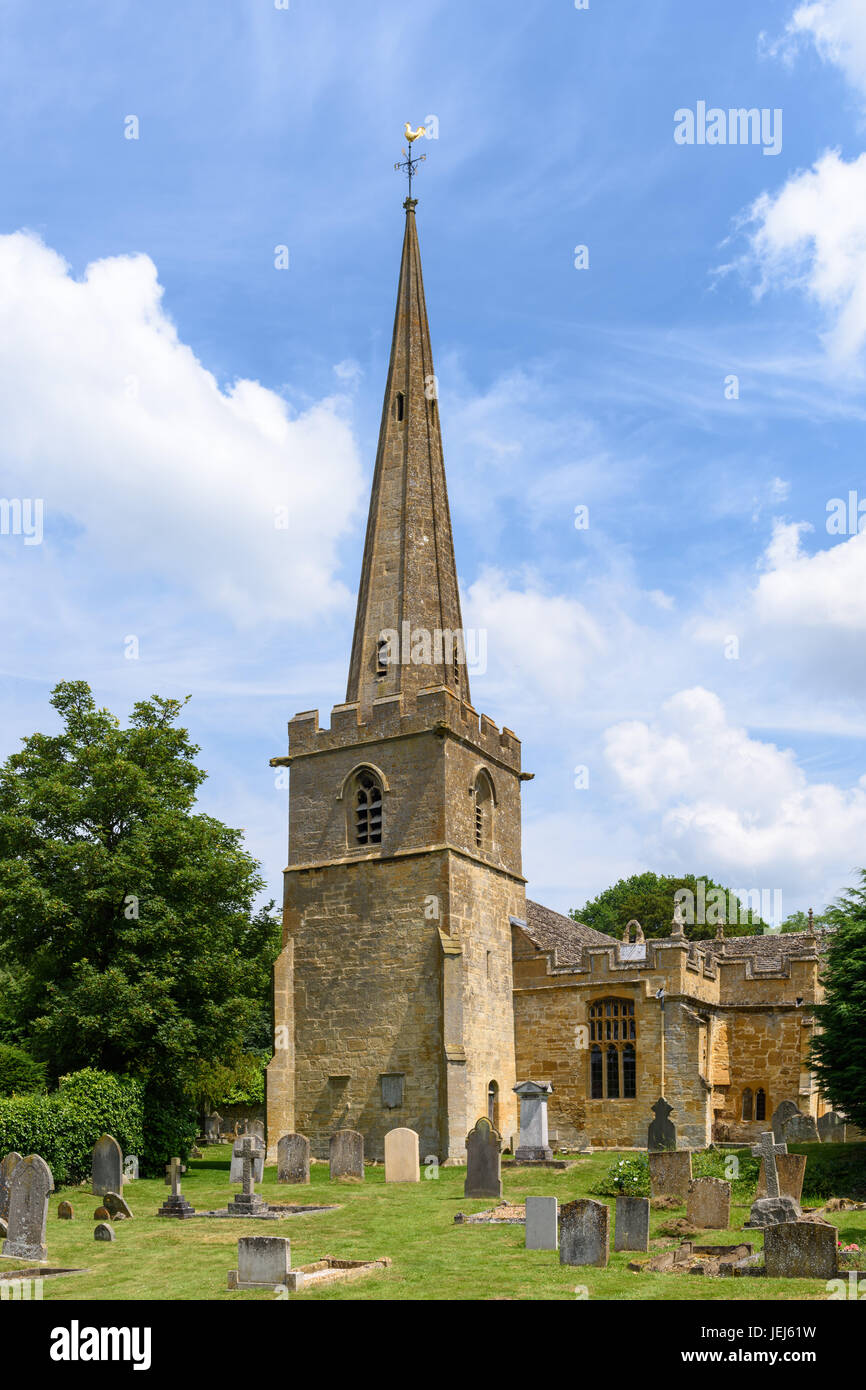 St Michaels and All Angels parish church, Stanton, Cotswolds Village, UK Stock Photo