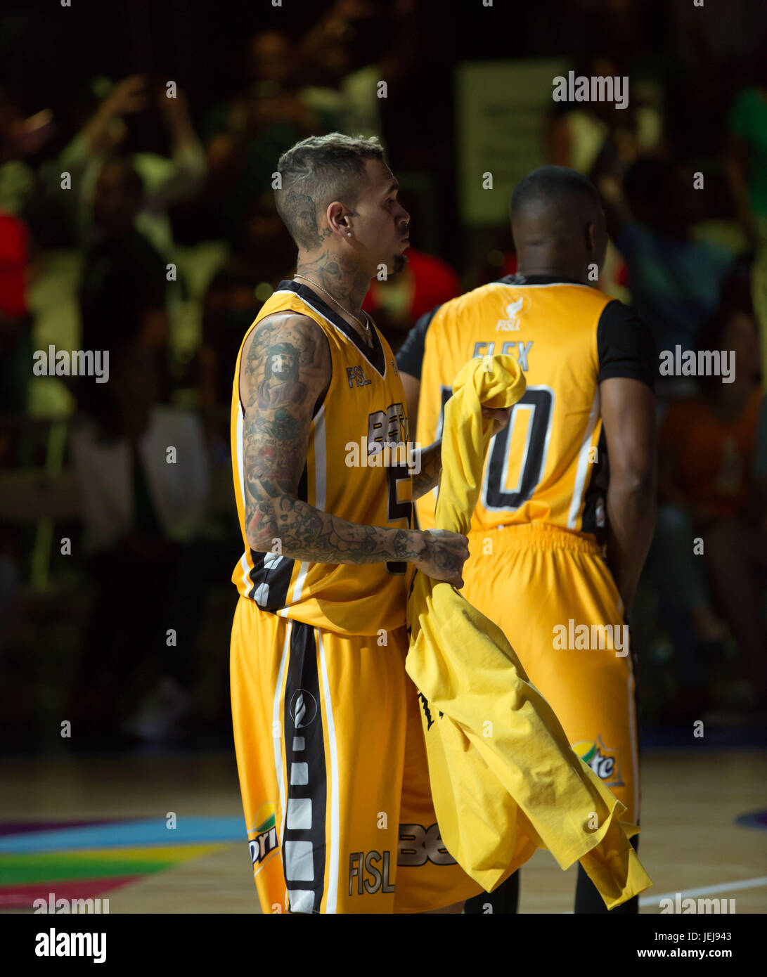 Los Angeles,USA. 24th June,2017. Chris Brown Celebrity Basketball Game,presented by Sprite State Farm,during 2017 BET Experience,at Los Angeles Convention Center June 24,2017 Los Angeles,California. Stock Photo