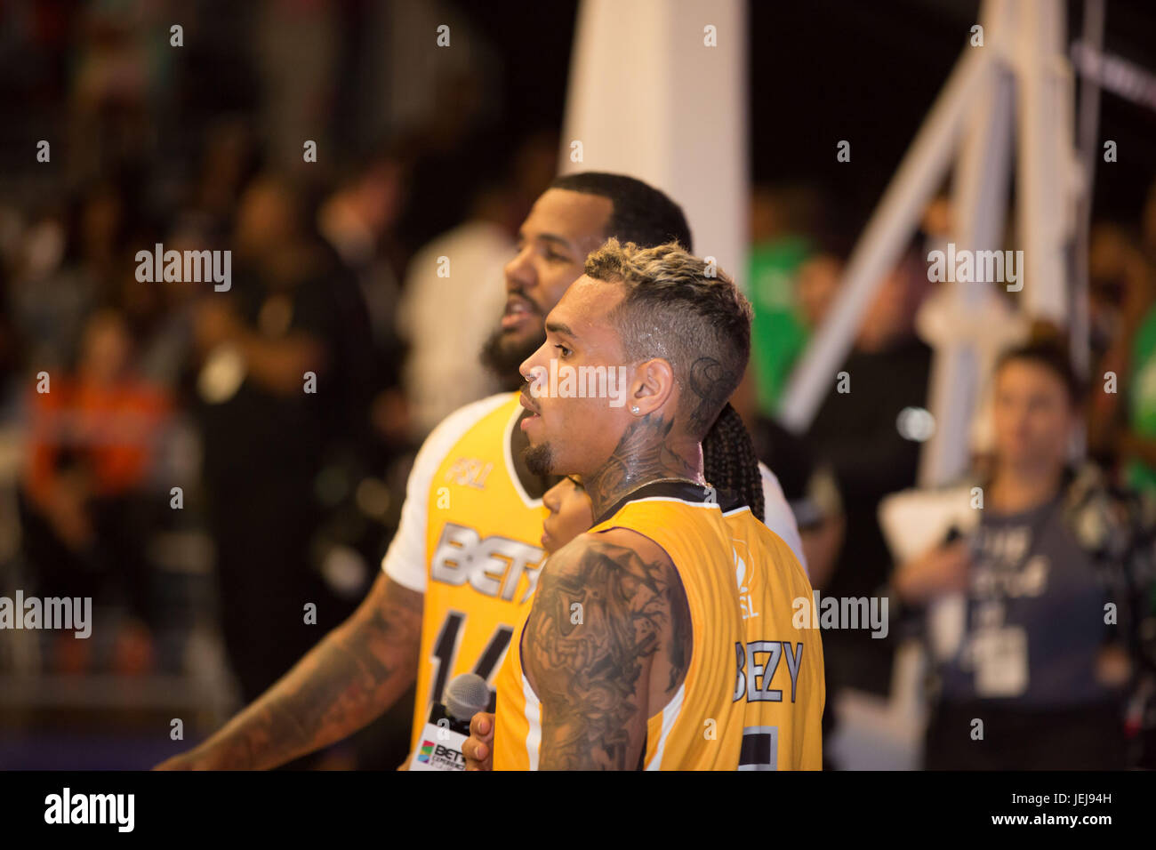 Los Angeles,USA. 24th June,2017. Chris Brown Celebrity Basketball Game,presented by Sprite State Farm,during 2017 BET Experience,at Los Angeles Convention Center June 24,2017 Los Angeles,California. Stock Photo