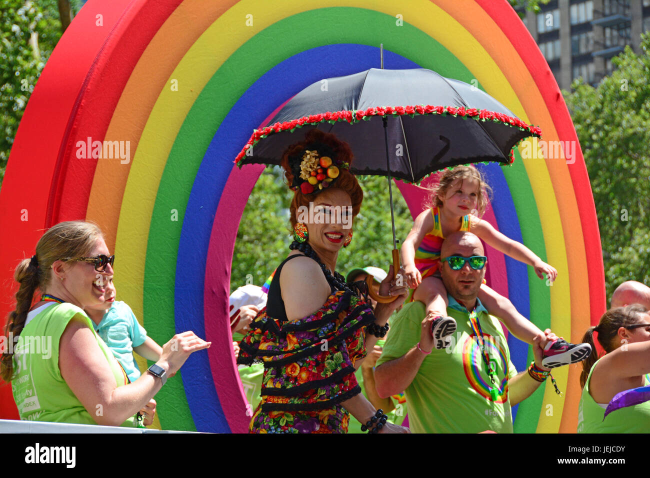 New York, USA. 25th June, 2017. TD Bank float with a large pride ...