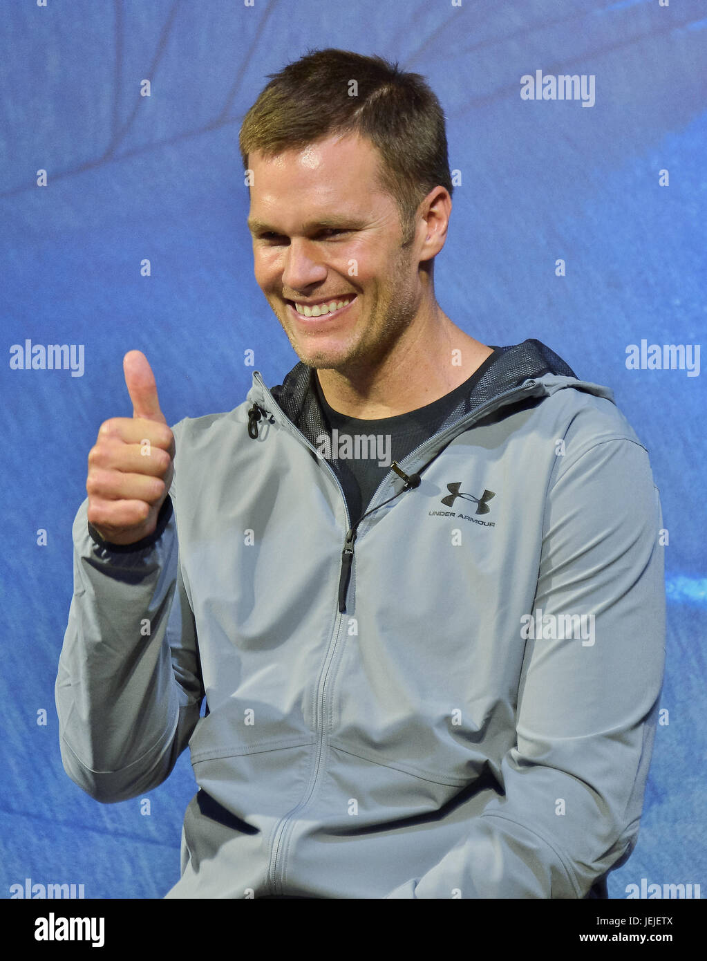 Tokyo, Japan. 25th June, 2017. Tom Brady, UNDER ARMOUR, June 22, 2017,  Tokyo, Japan : New England Patriots quarterback Tom Brady attends a press  conference for Athlete Recovery Sleepwear of UNDER ARMOUR