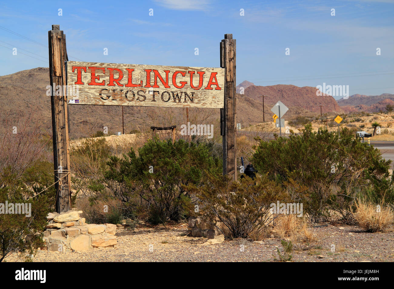 The old Terlingua Ghostown is a prime tourist destination in the region surrounding Big Bend National Park in the state of Texas, American Southwest Stock Photo