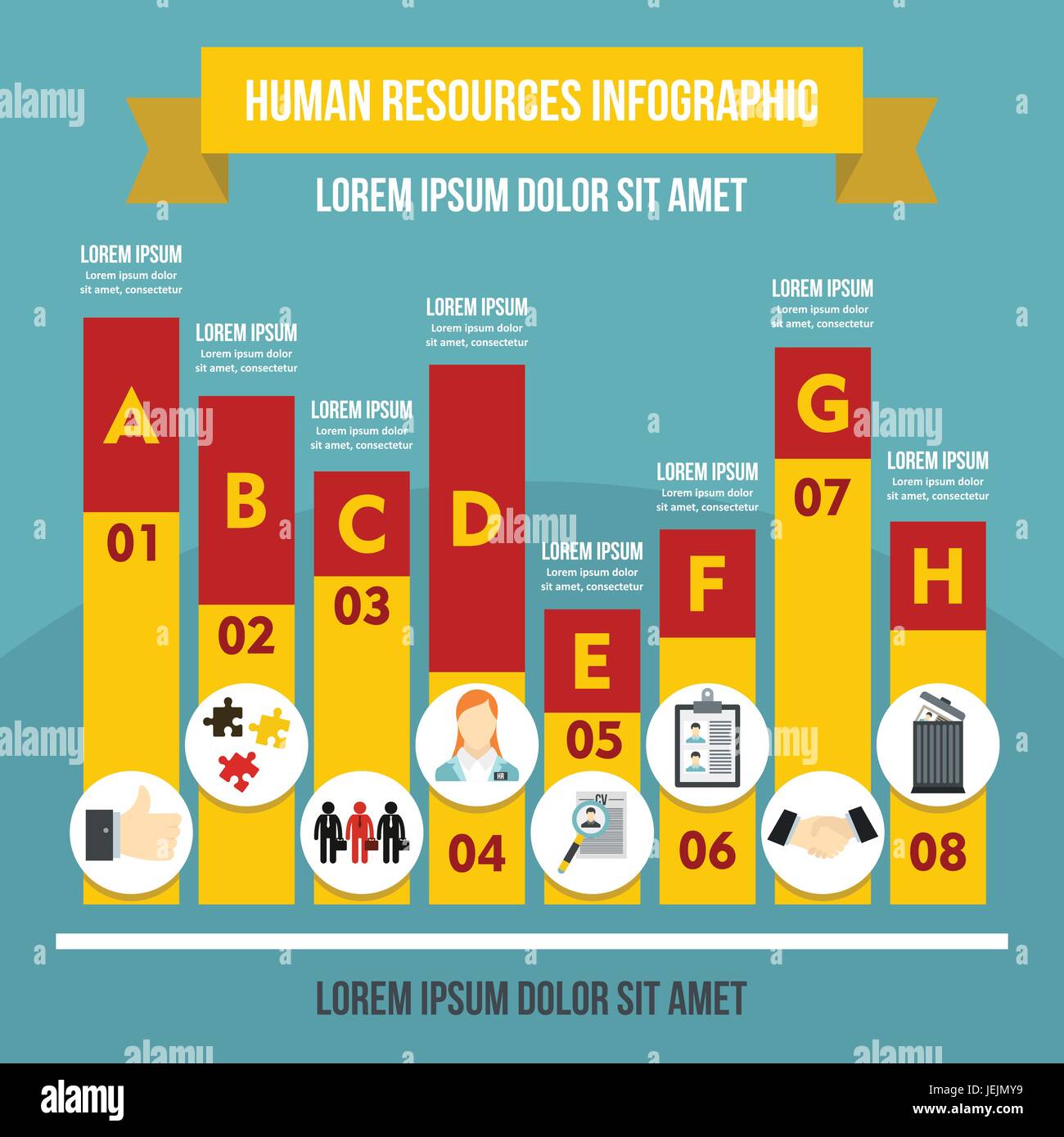 Human resources infographic concept, flat style Stock Vector Image ...