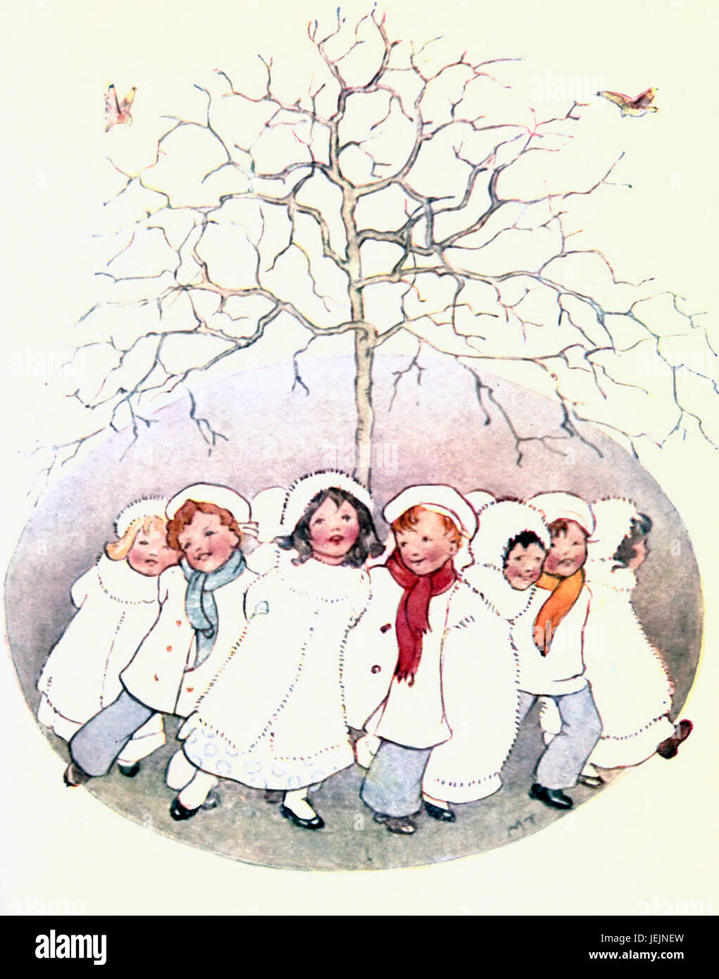 Here we go round the Mulberry Bush - Nursery Rhyme Stock Photo