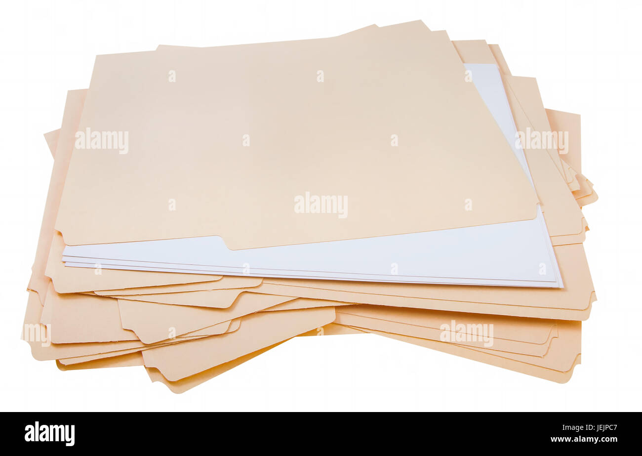 File folder for compiling info on various subjects Stock Photo