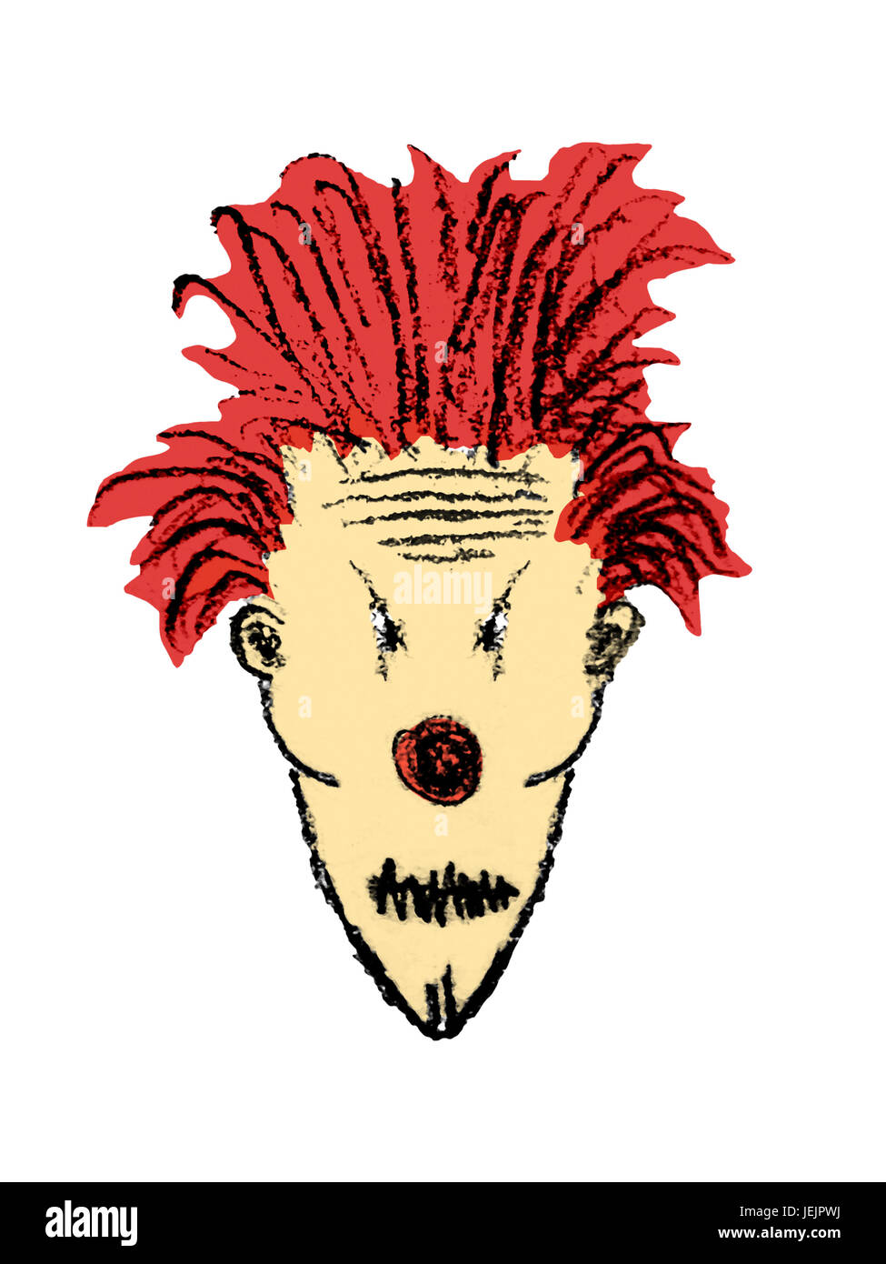 Evil Clown Hand Draw Illustration Stock Photo