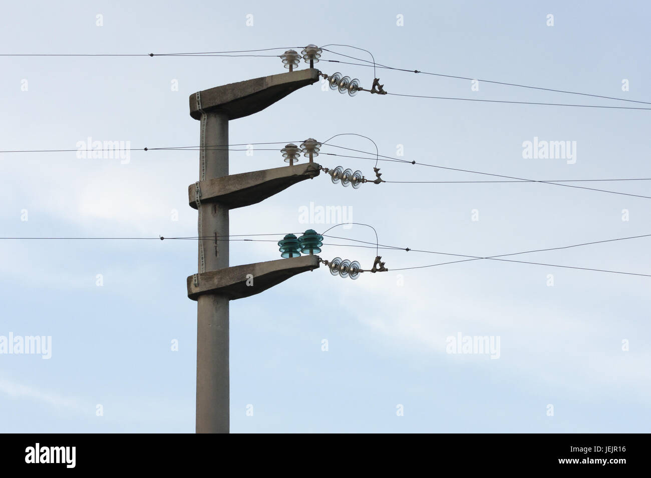 Electrical wire on pole Stock Photo Alamy