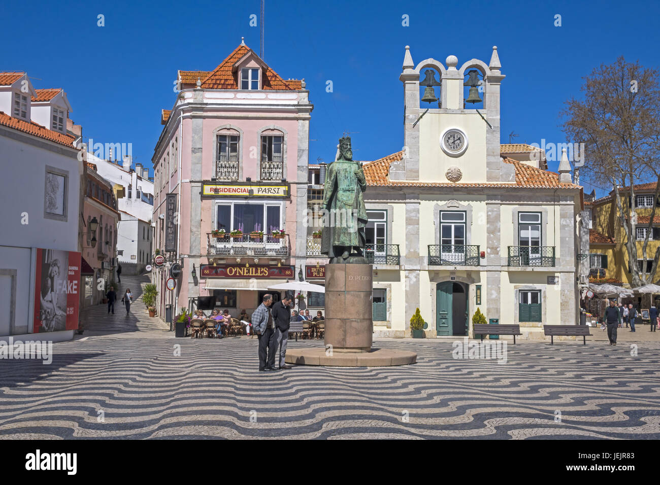 Central Square of Cascais Portugal Stock Photo