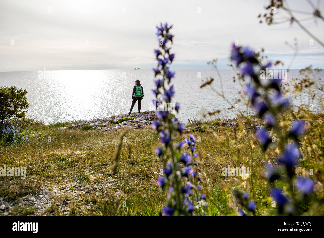 Woman looking at sea Stock Photo - Alamy
