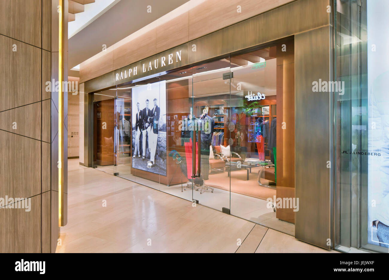 BEIJING-JAN. 25. Ralph Lauren outlet. Recent years China was the engine of luxury goods industry, but a weakening in economic growth and bribery crack Stock Photo