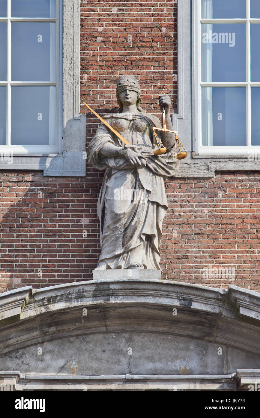 BREDA-HOLLAND-OCTOBER 10, 2015. Lady Justice, goddess of Justice. Her ...
