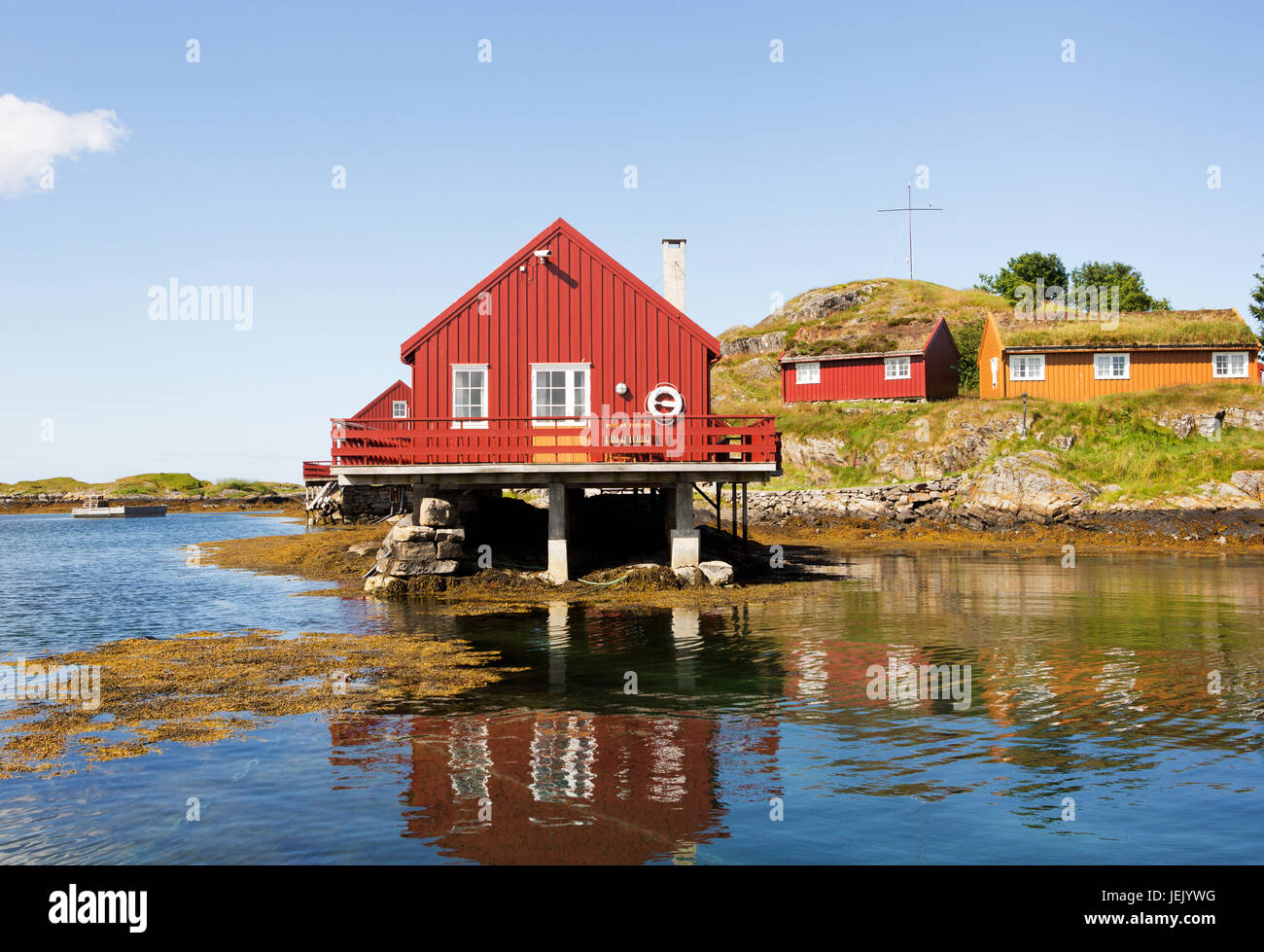 Wooden building on stilts at coast Stock Photo Alamy