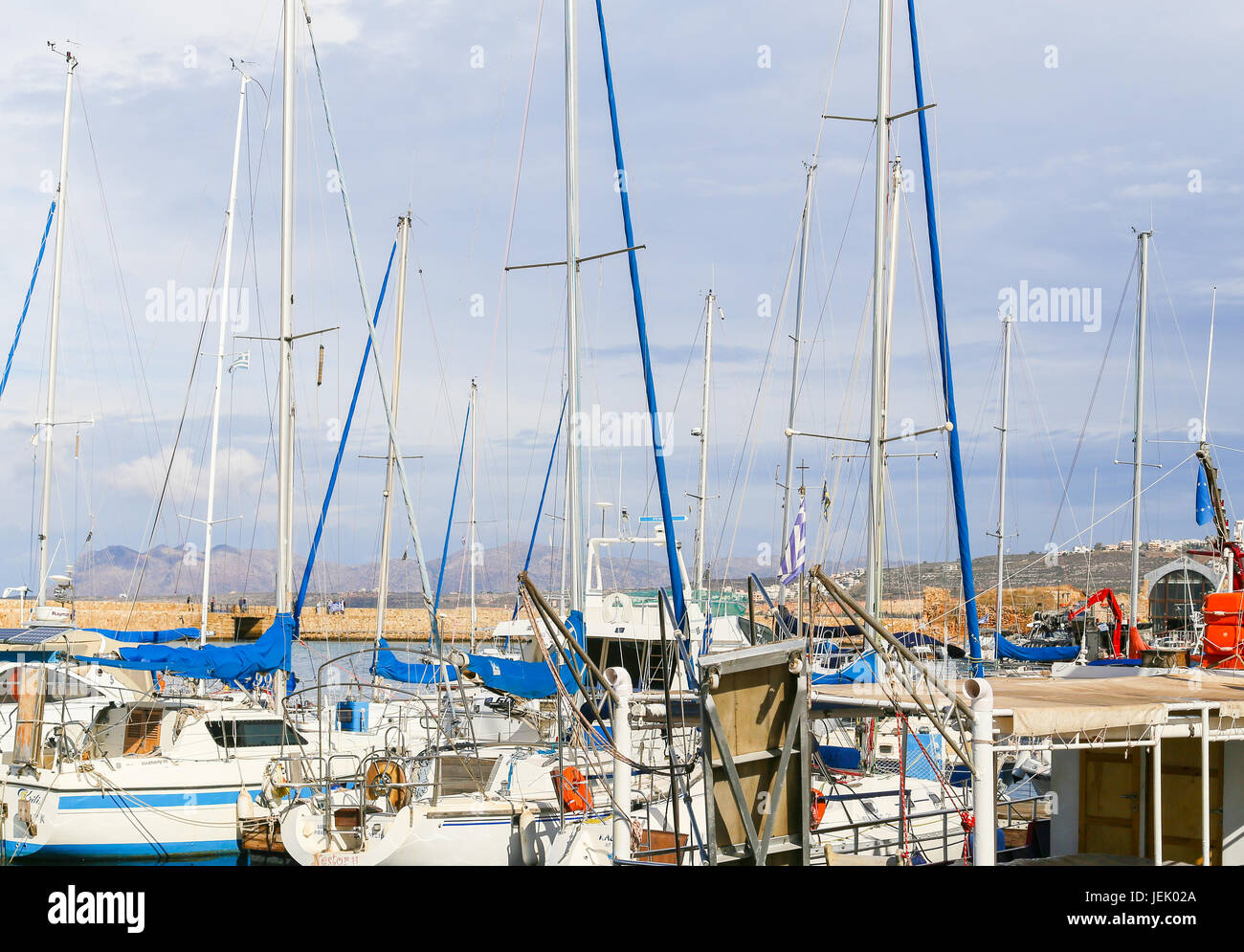 Yachts in Chania Stock Photo