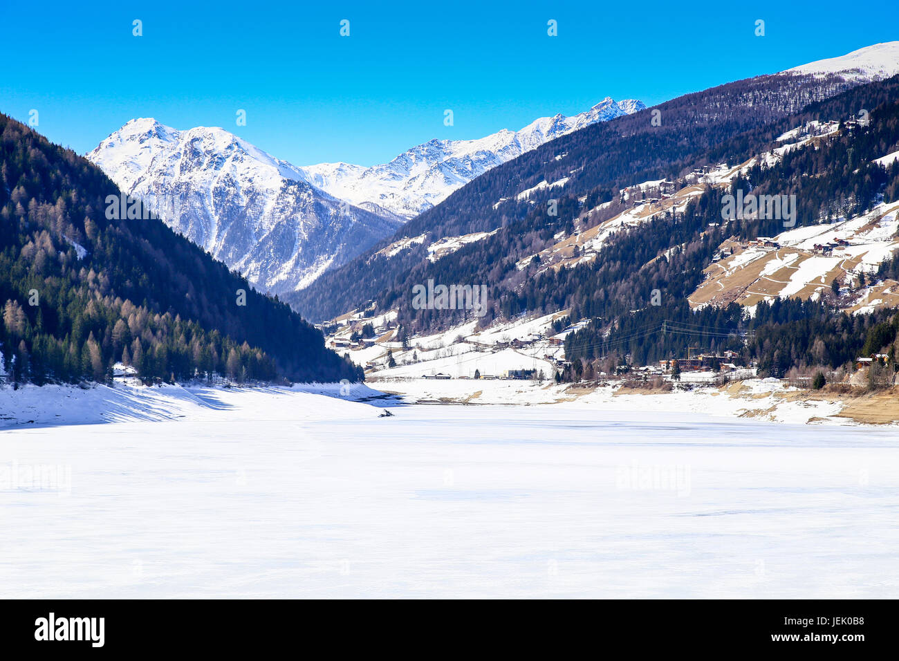 Zoggler Reservoir in South Tyrol Stock Photo