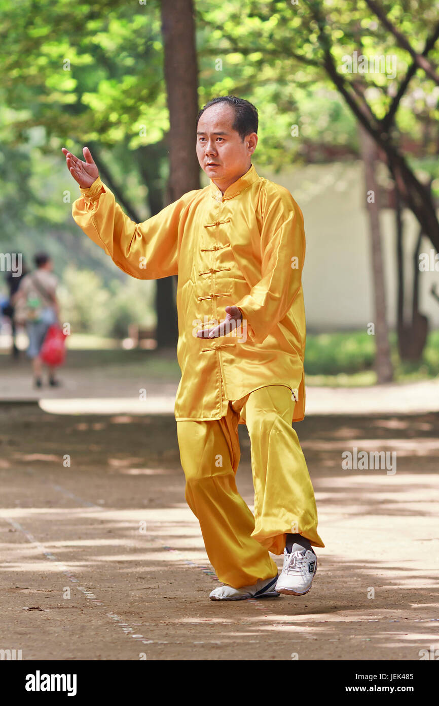 Xi An May 21 Chinese Man Practice Tai Chi Tai Chi Chuan Means Stock Photo Alamy