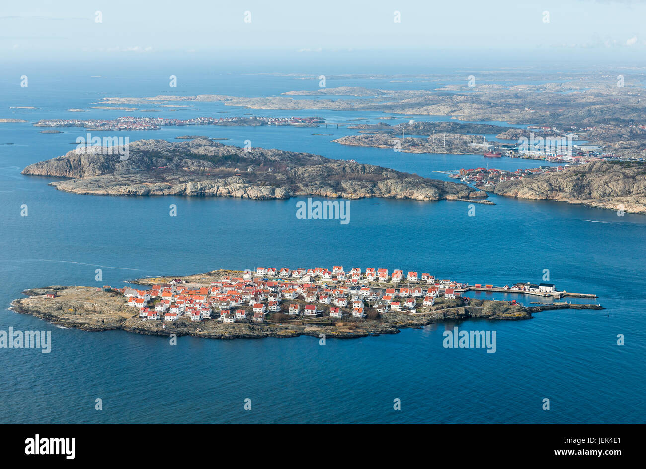Aerial view of island Stock Photo - Alamy