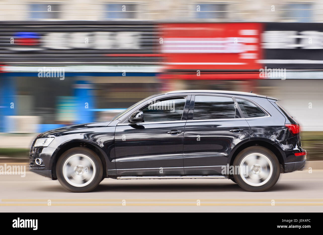 YIWU-CHINA-JANUARY 20, 2016. Audi Q5 SUV. China alone forms almost one-third of Audi’s sales volume, and the German brand holds the dominant position. Stock Photo