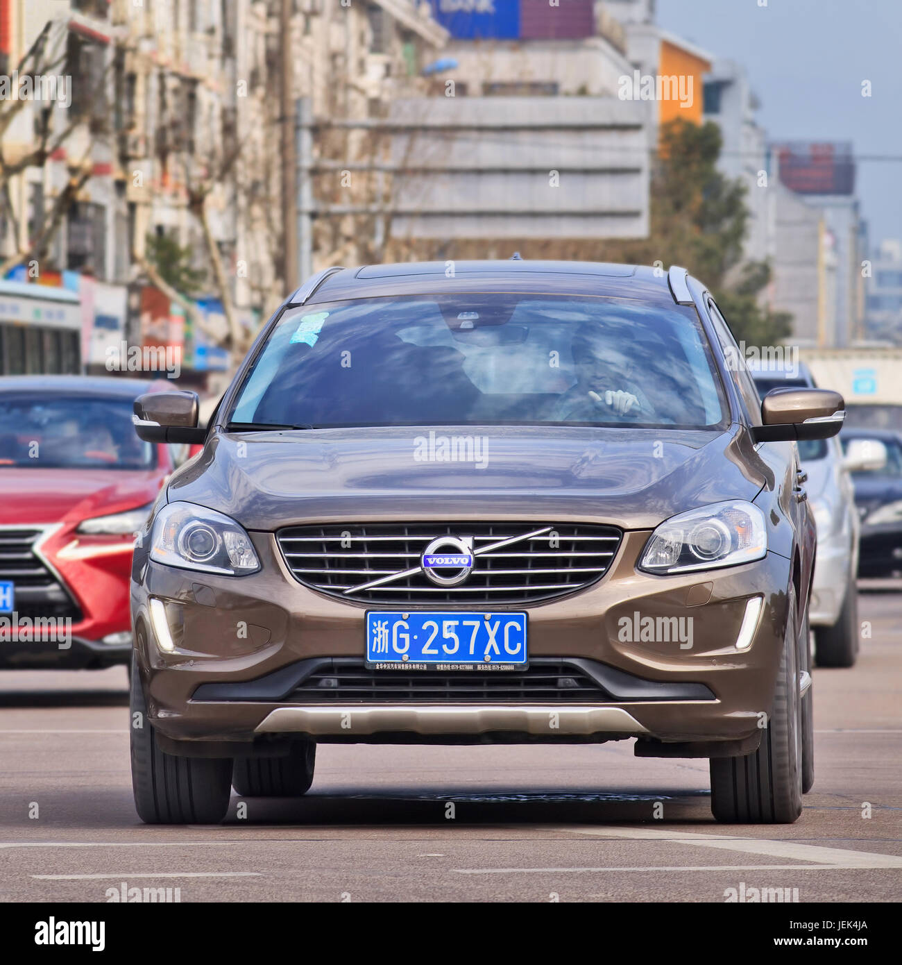 Volvo XC60 AWD front view. The Swedish manufacturer, bought by Zhejiang Geely in 2010, is beginning to reap benefits of five years model development. Stock Photo