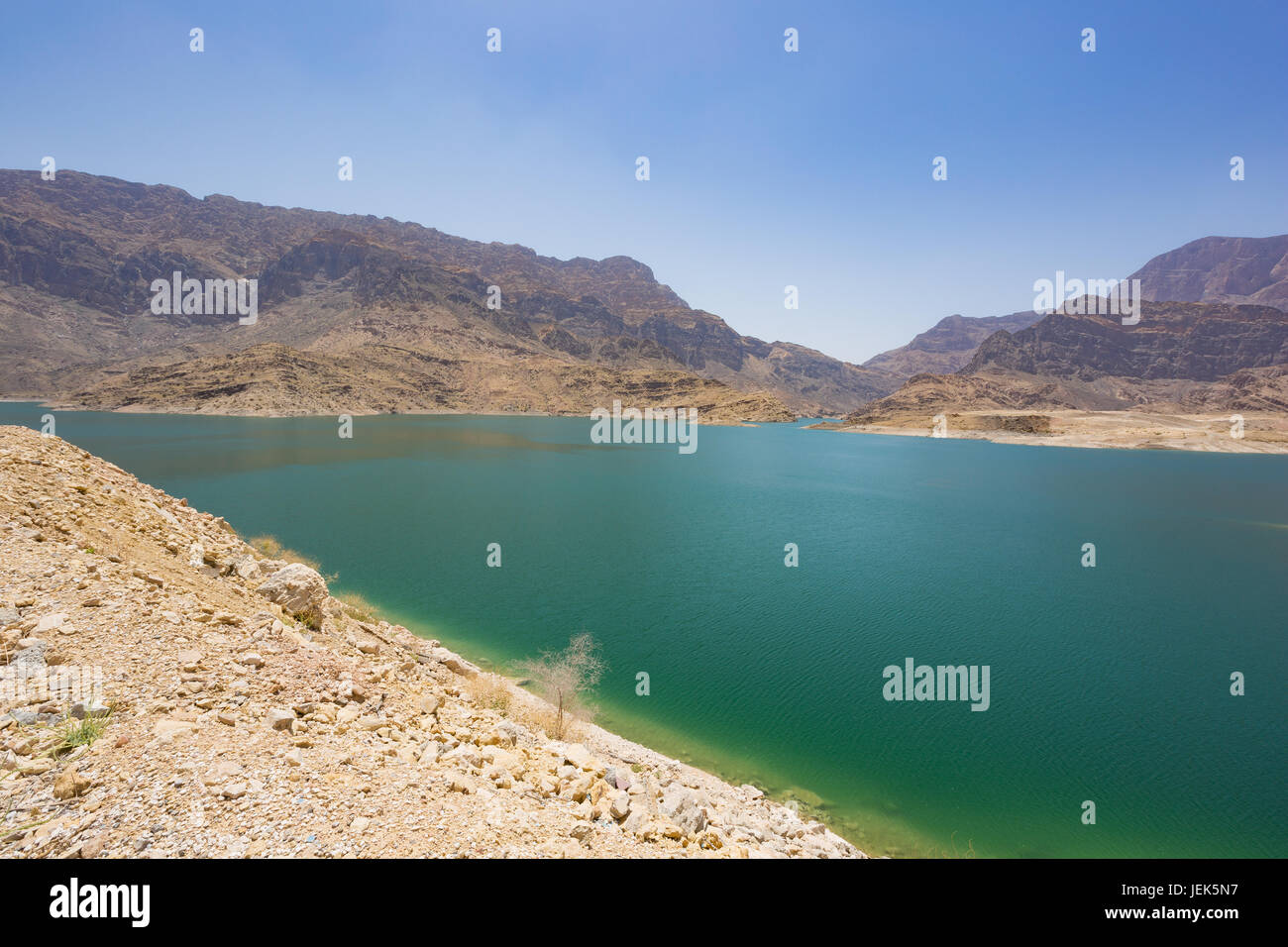 The Reservoir Lake Of The Wadi Dayqah Dam In Oman Stock Photo Alamy