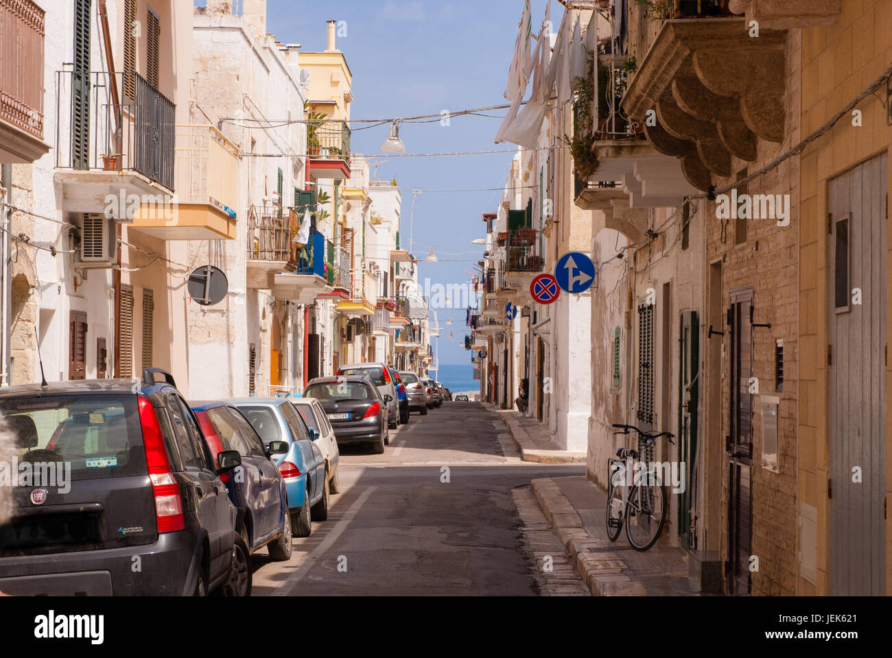 Streets in Polignano a Mare, Apulia, Italy Stock Photo