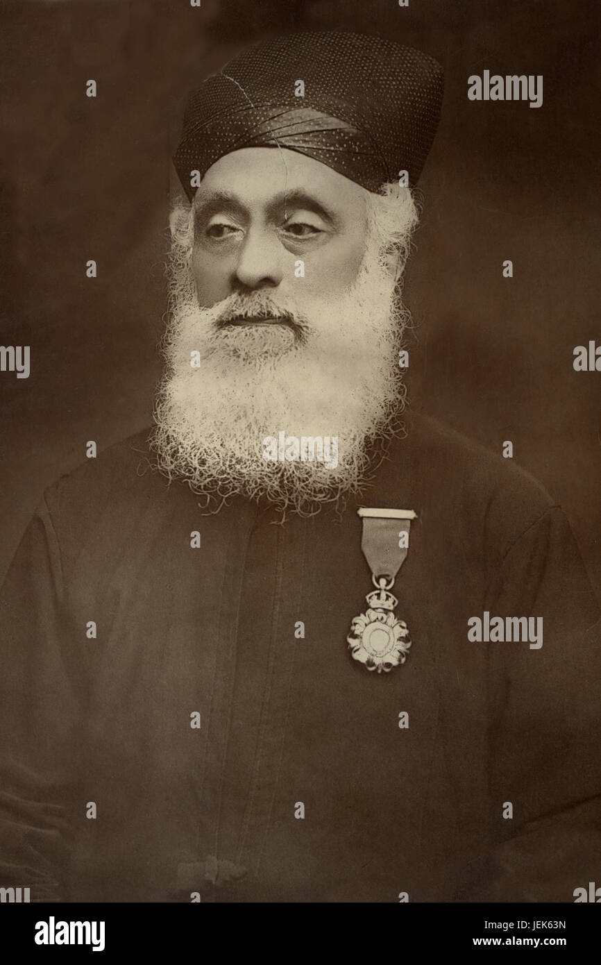 Old vintage photo of parsi man, india, asia Stock Photo