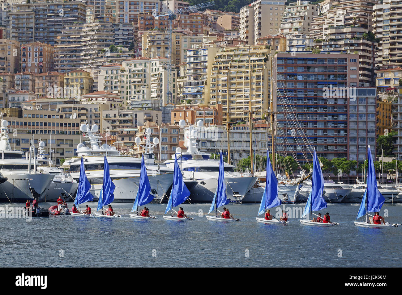 Yacht Training Monte Carlo Harbour Monaco Stock Photo