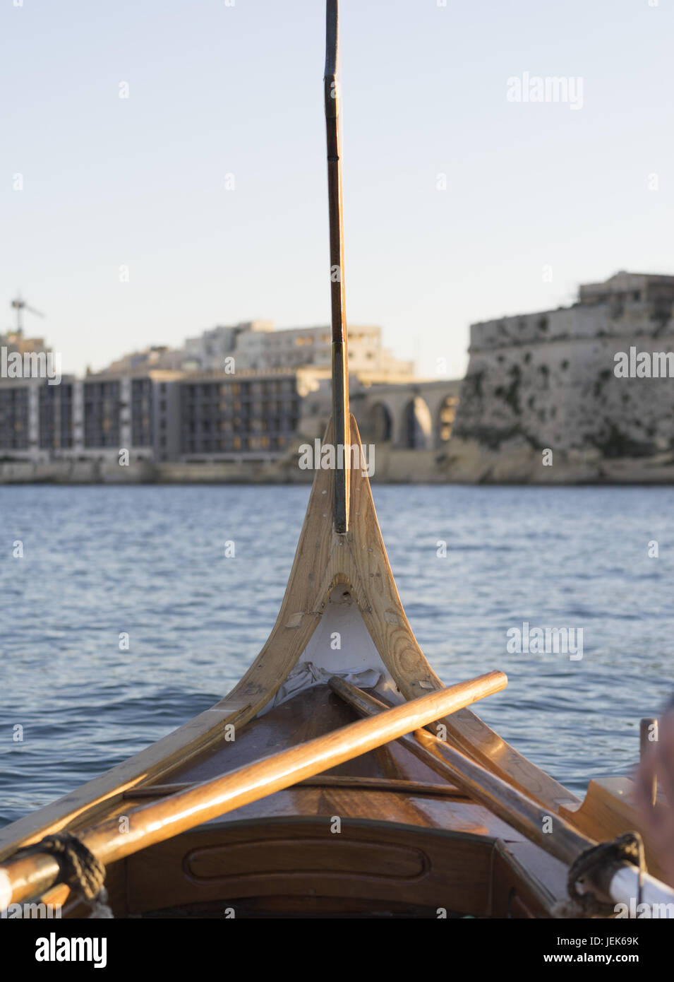 traditional Maltese wooden boat Stock Photo