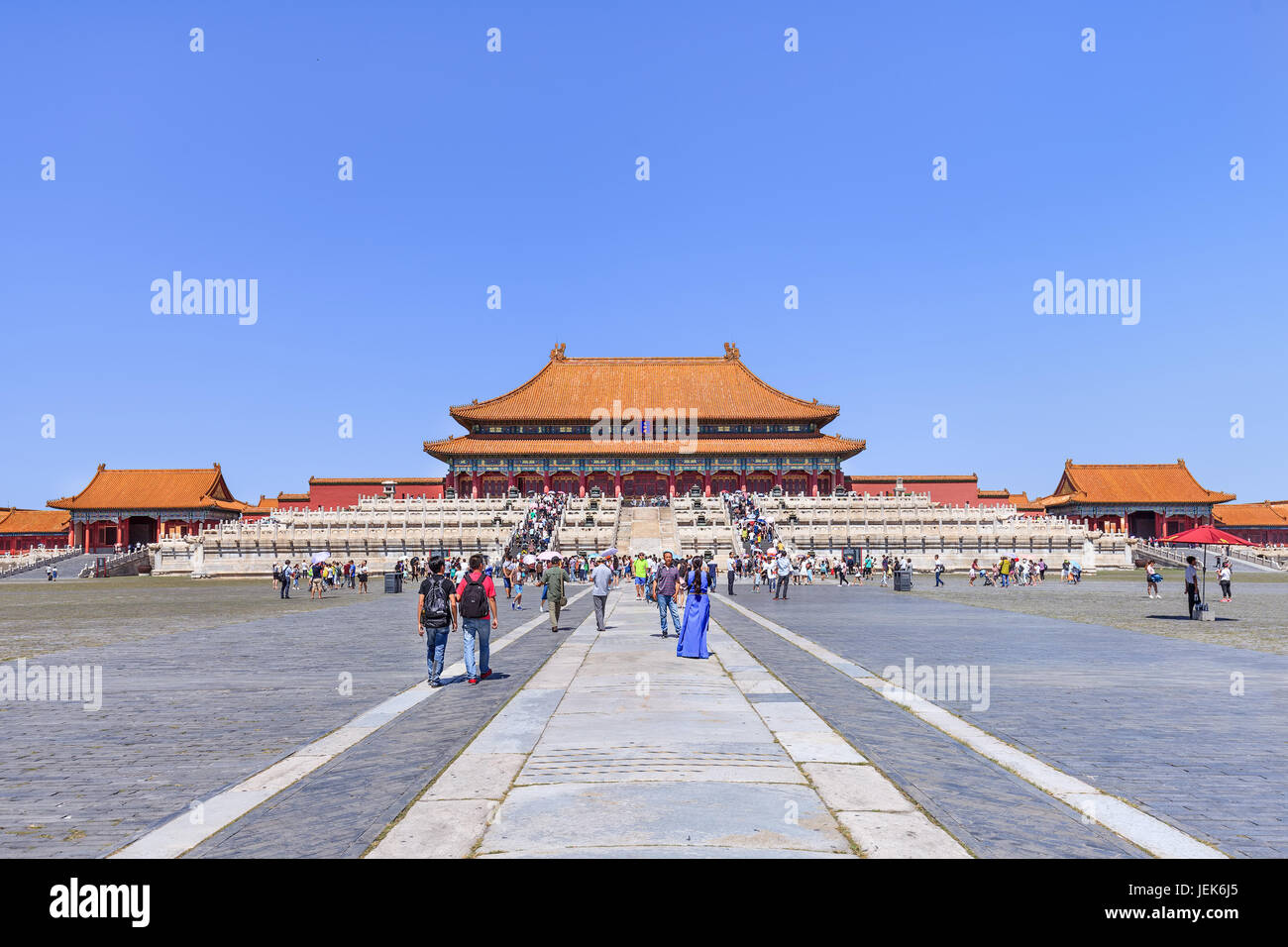 BEIJING-AUGUST 28, 2016. Tourism at Palace Museum (Forbidden City). It was listed as a World Heritage Site in 1987 by UNESCO. Stock Photo