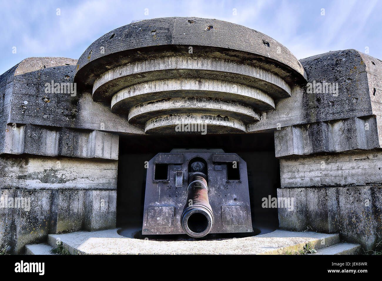 Battery, Longues-sur-Mer, Normandy, France Stock Photo