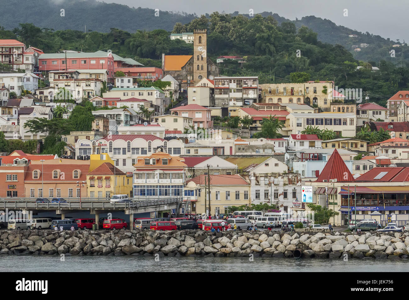 Waterfront St Grenada West Indies Stock Photo Alamy