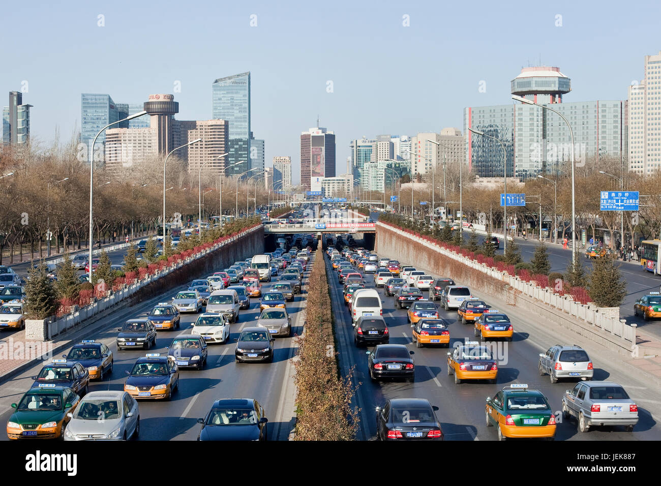 BEIJING – DEC. 14, 2011. Busy 3rd Ring Road Beijing. 3rd Ring Road is 5 KM from the city center, goes through residential and commercial areas. Stock Photo