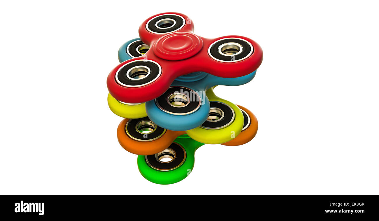 3d illustration of fidget spinners isolated on white background Stock ...