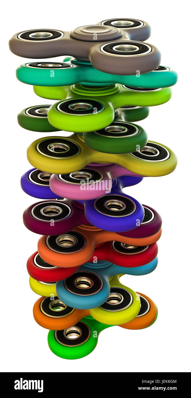 3d illustration of fidget spinners isolated on white background Stock ...