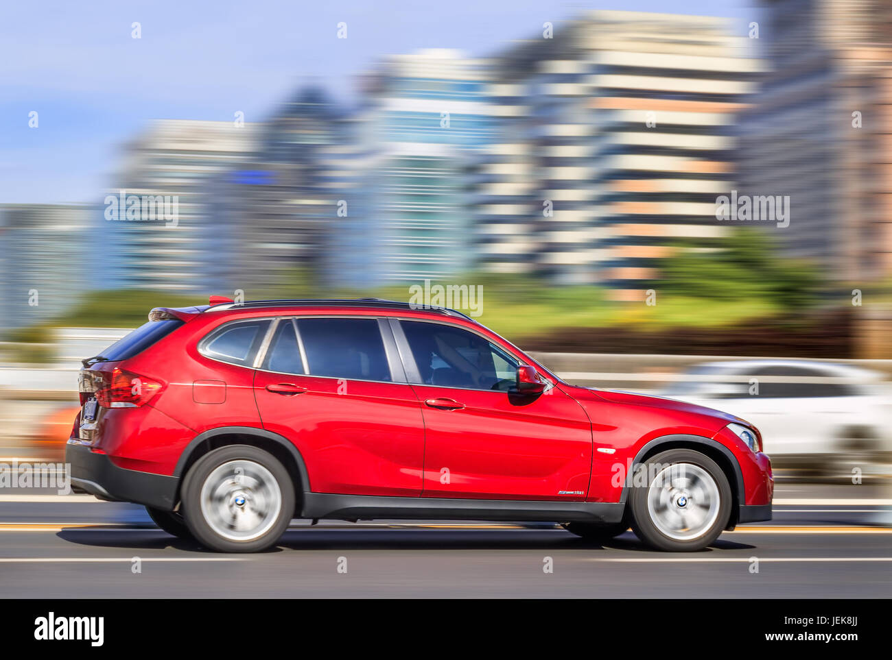 BEIJING-OCTOBER 28, 2016. Shiny red BMW X1 1.8i, a compact crossover  manufactured and marketed worldwide by BMW since 2009 in rear-wheel-drive  Stock Photo - Alamy