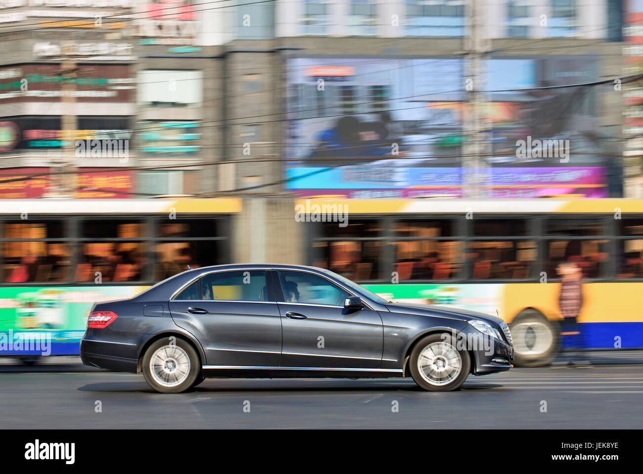 BEIJING-DEC. 12. Mercedes E Class. Mercedes-Benz expects growth of 15 percent in China in 2013, and want a bigger market share by expanding. Stock Photo
