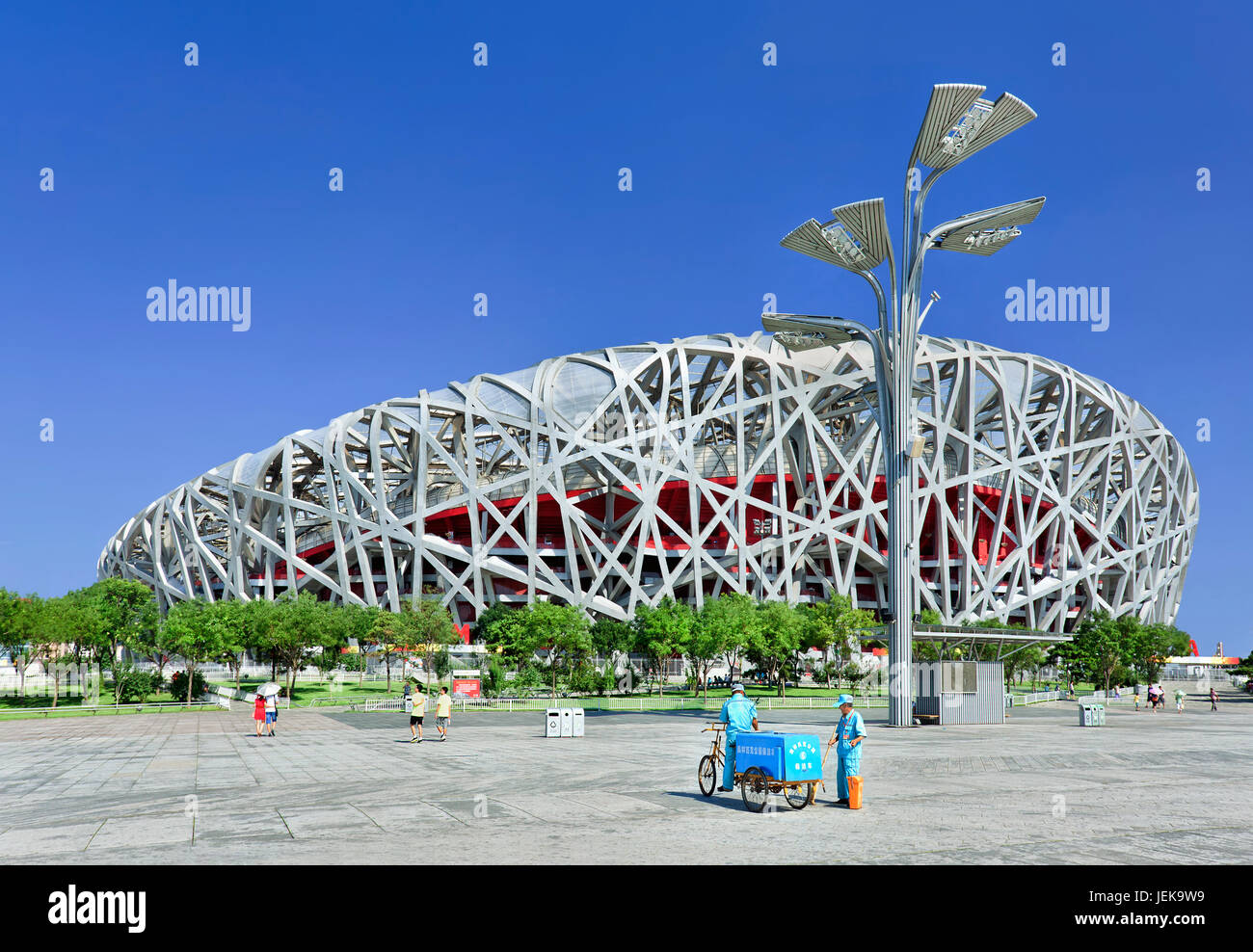BEIJING-JULY 28. Bird's Nest on a summer day. The Bird's Nest is a stadium in Beijing, China, especially designed for use throughout the 2008 Olympics. Stock Photo