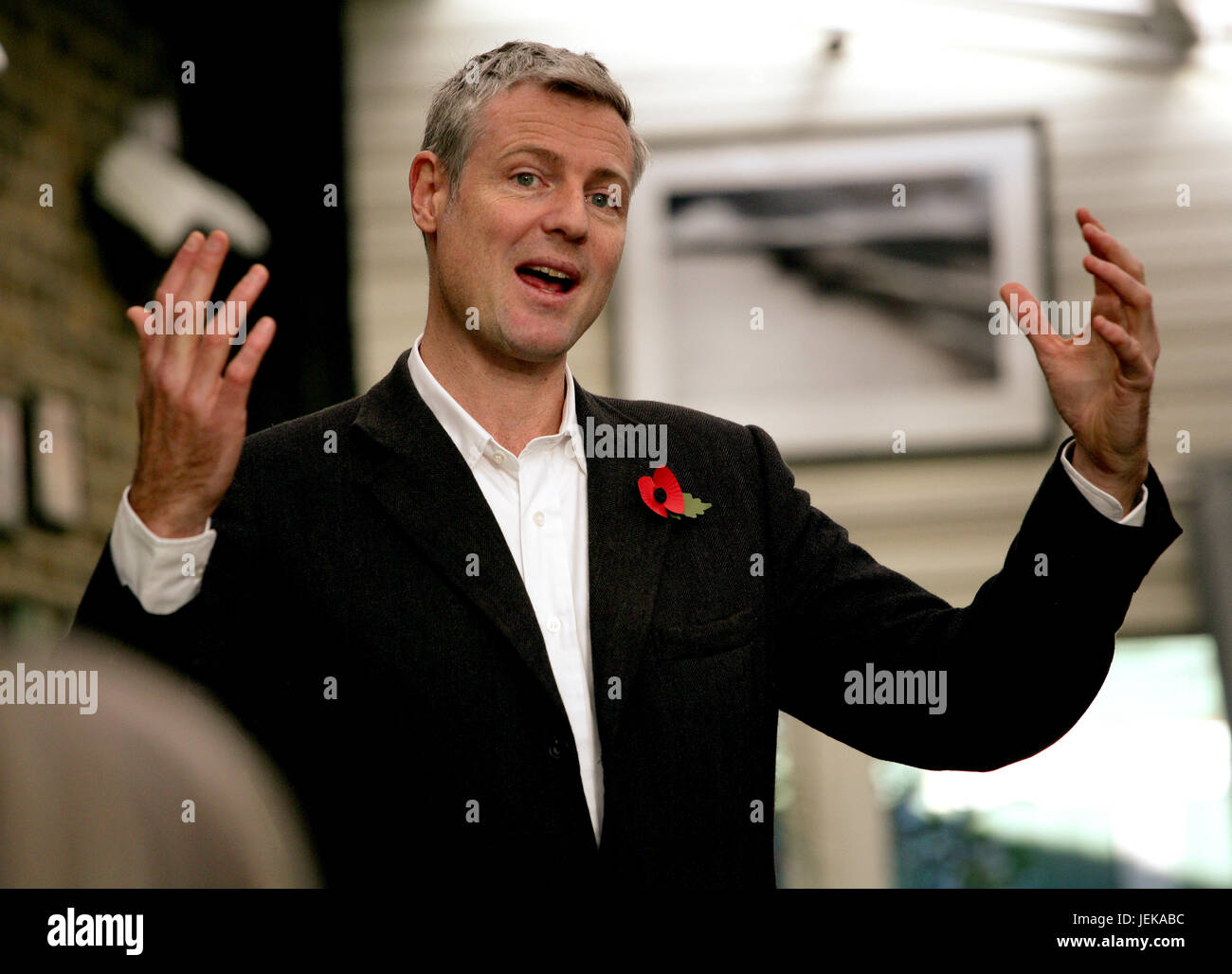 Zac Goldsmith speaks to voters in Kingston Upon Thames in his bid to become MP for the Richmond Park Constituency. Editorial Image Stock Photo