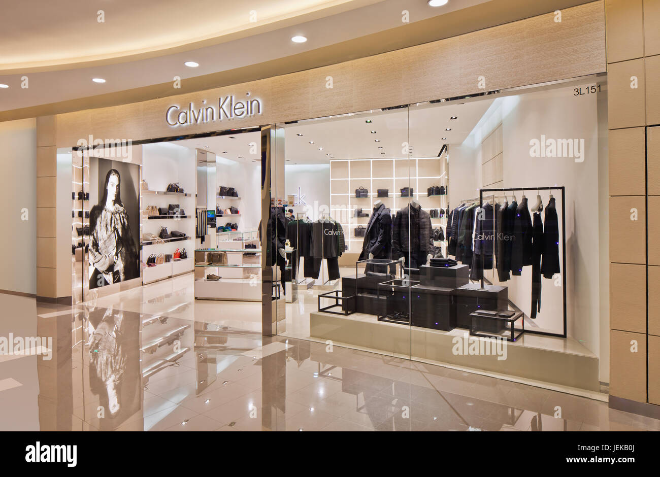 Calvin Klein outlet. China expect to be the world top luxury-goods market  within a few years and is a bless for luxury brands Stock Photo - Alamy