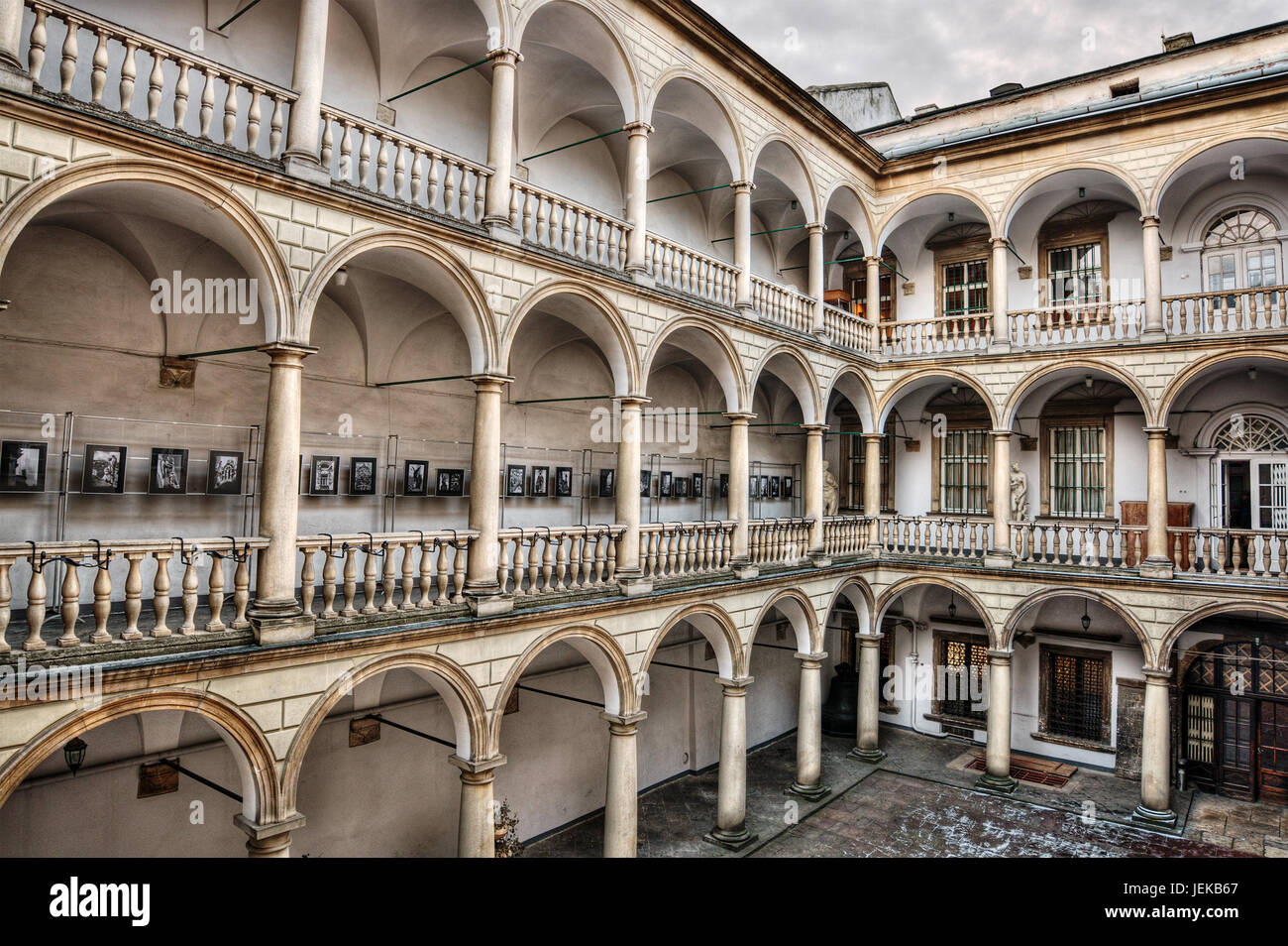 Italian Courtyard, Lviv, Ukraine Stock Photo