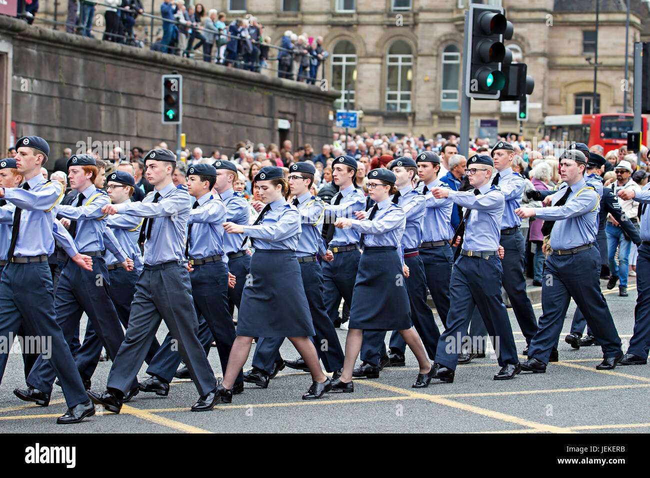 RAF Cadets taking part in the Armed Forces Day parade in Liverpool UK 2017 Stock Photo