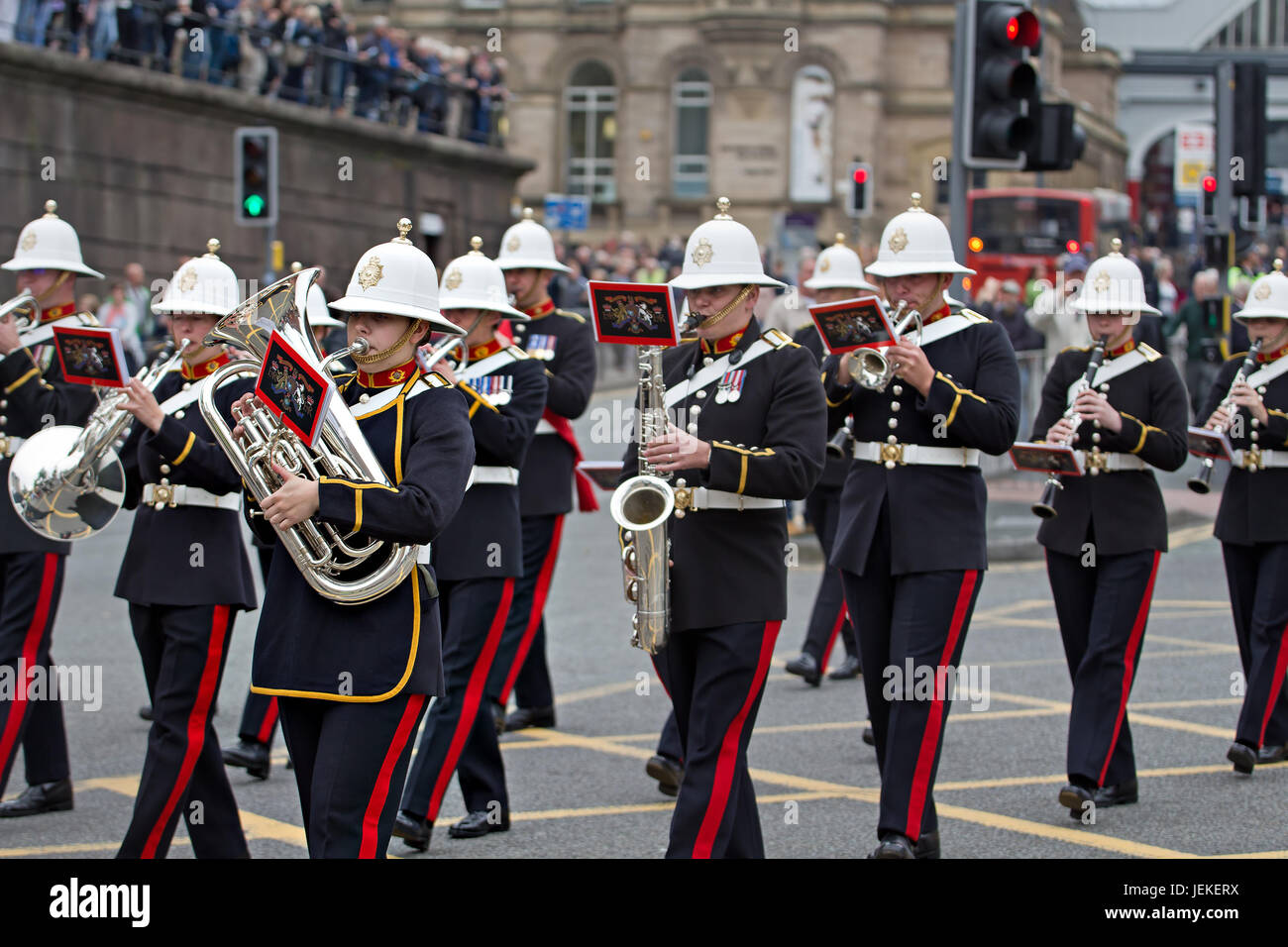Marching bands at the Armed Forces Day parade in Liverpool UK 2017
