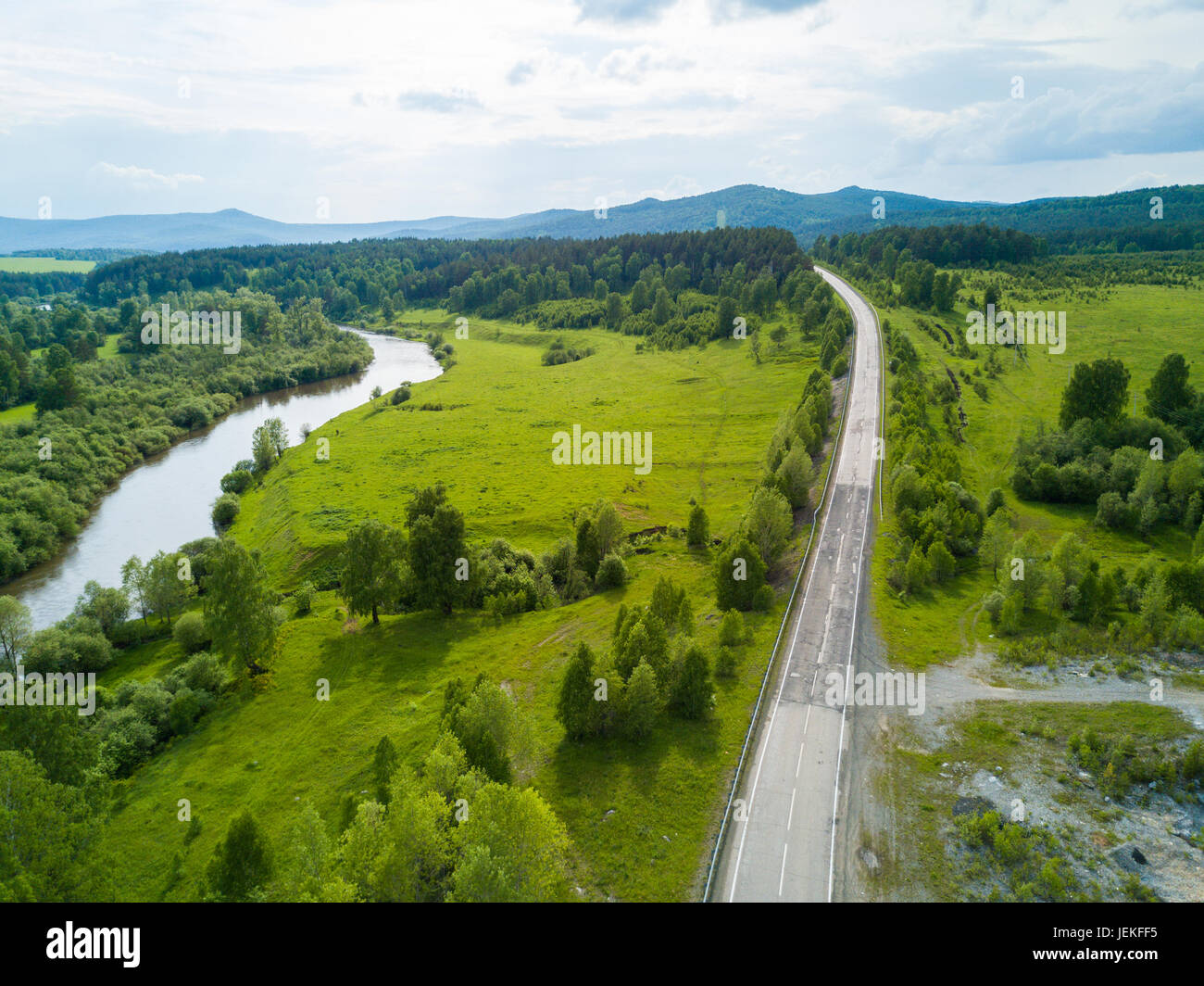 Aerial view of the Russian landscape in summer Stock Photo - Alamy