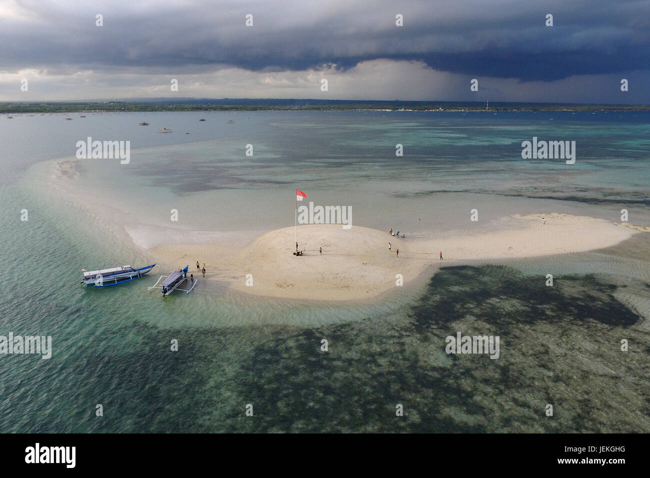 Sandy island, Lombok, Indonesia Stock Photo