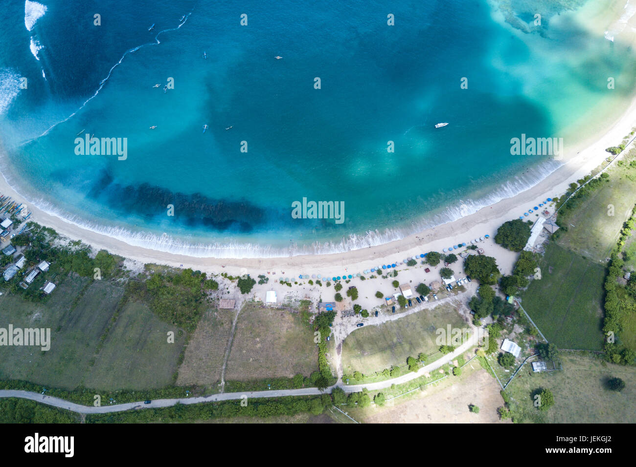 Aerial view of beach, Lombok, Indonesia Stock Photo